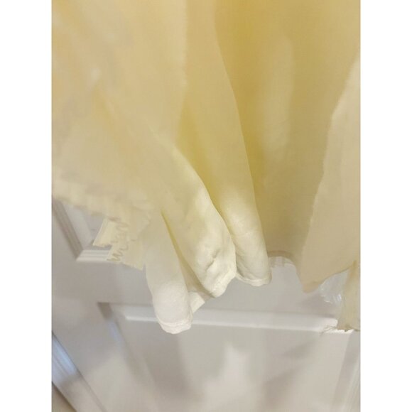 Free People FP One Ivory Tiered Mesh Ruffle Dress Womens Size 10 Sheer Keyhole - Picture 12 of 16